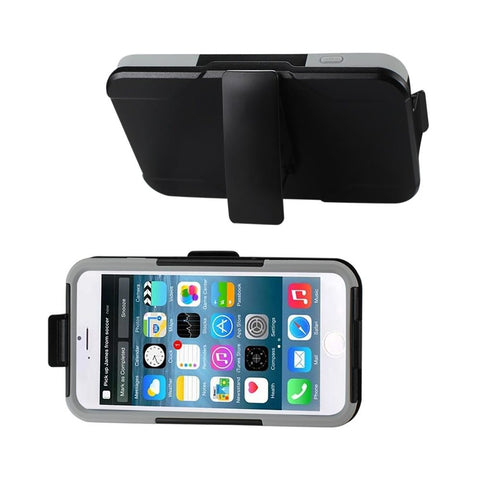 Reiko Iphone 6 Plus 3-in-1 Hybrid Heavy Duty Holster Combo Case In Gray Black