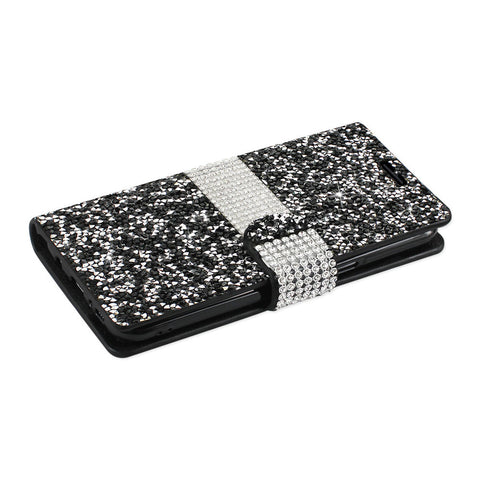 Reiko Samsung Galaxy S8 Edge/ S8 Plus Diamond Rhinestone Wallet Case In Black