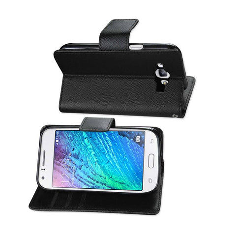 Reiko Samsung Galaxy J1 3-in-1 Wallet Case In Black