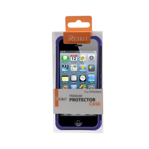 Reiko Iphone 5/5s/se Hybrid Heavy Duty Case In Black Purple