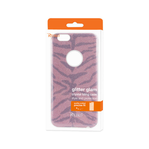 Reiko Iphone 6/ 6s Shine Glitter Shimmer Tiger Stripe Hybrid Case In Hot Pink