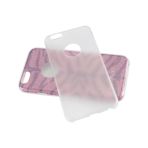 Reiko Iphone 6/ 6s Shine Glitter Shimmer Tiger Stripe Hybrid Case In Hot Pink