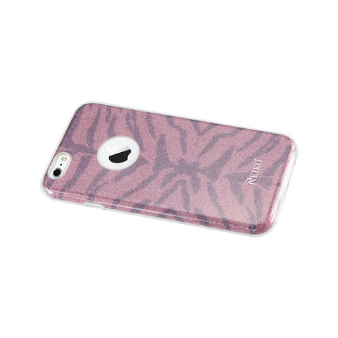 Reiko Iphone 6/ 6s Shine Glitter Shimmer Tiger Stripe Hybrid Case In Hot Pink