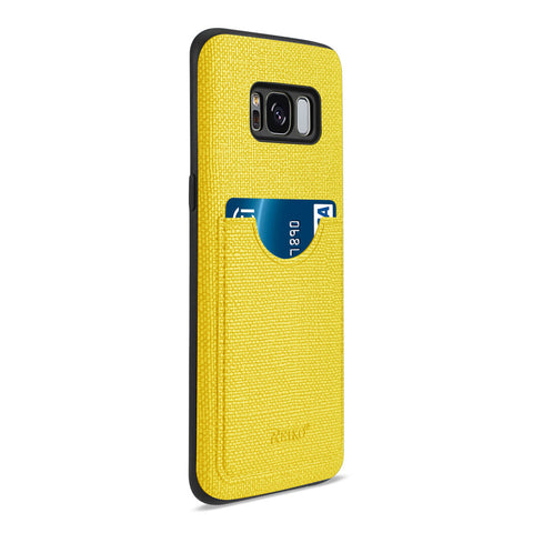 Reiko Samsung Galaxy S8 Edge/ S8 Plus Anti-slip Texture Protector Cover With Card Slot In Yellow