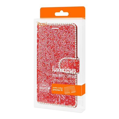 Reiko Samsung Galaxy S8/ Sm Bead Diamond Wallet Case In Red
