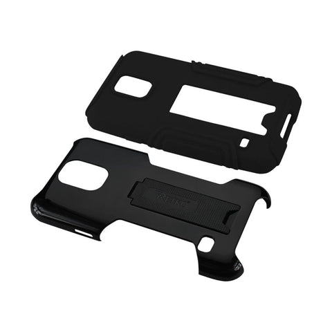 Reiko Samsung Galaxy S5 Hybrid Heavy Duty Case With Lower Kickstand In Black