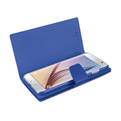 Reiko Samsung Galaxy S6 Genuine Leather Rfid Wallet Case In Ultramarine