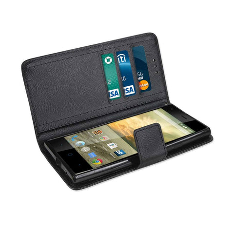Reiko Zte Warp Elite 3-in-1 Wallet Case In Black