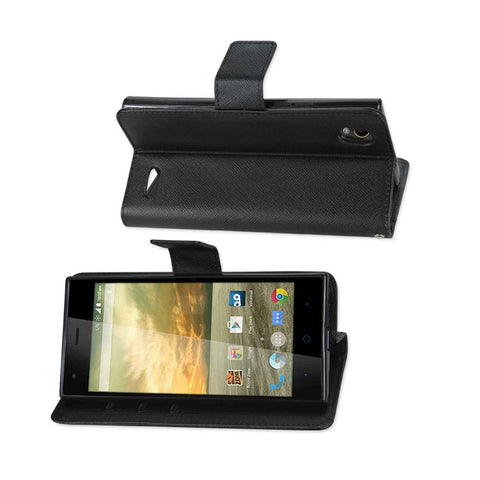 Reiko Zte Warp Elite 3-in-1 Wallet Case In Black