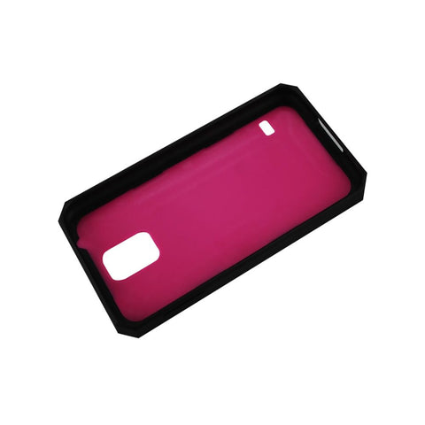 Reiko Samsung Galaxy S5 Dual Color Transformer Case In Hot Pink Black