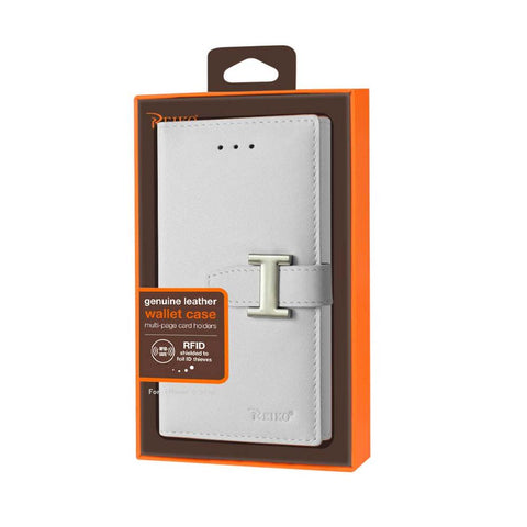 Reiko Iphone 6 Plus Genuine Leather Rfid Wallet Case In Ivory