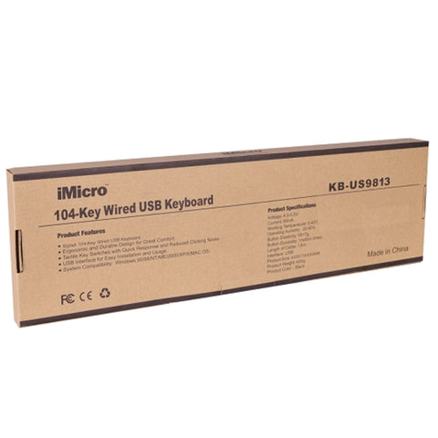 Imicro Kb-us9813 104-key Wired Usb Keyboard W/tactile Key Switches(black)