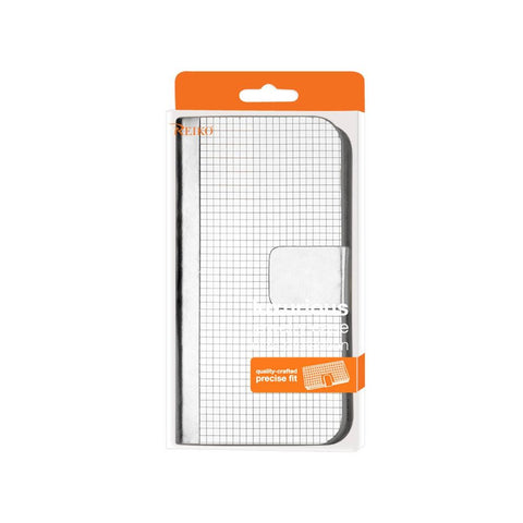 Reiko Samsung Galaxy S6 Gold Chrome Design Wallet Case In Silver