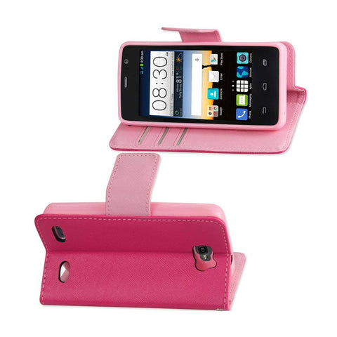 Reiko Zte Sonata 2 3-in-1 Wallet Case In Hot Pink