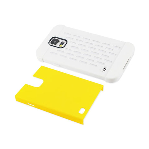 Reiko Samsung Galaxy S5 Hybrid Case With Card Holder In White Yellow