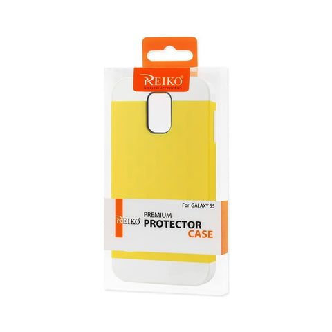 Reiko Samsung Galaxy S5 Hybrid Case With Card Holder In White Yellow