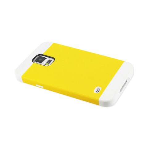 Reiko Samsung Galaxy S5 Hybrid Case With Card Holder In White Yellow