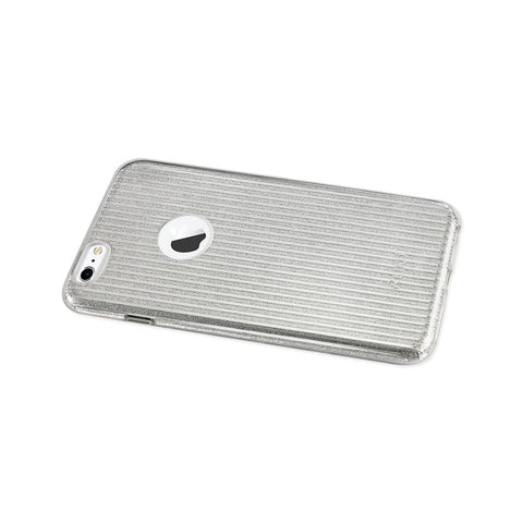 Reiko Iphone 6 Plus/ 6s Plus Shine Glitter Shimmer Stripe Hybrid Case In Linear Silver