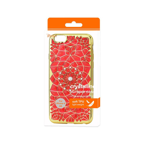 Reiko Iphone 6/ 6s Soft Tpu Case With Sparkling Diamond Sunflower Design In Red