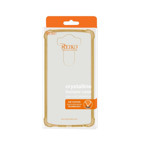 Reiko Lg V10 Clear Bumper Case With Air Cushion Protection In Clear Gold