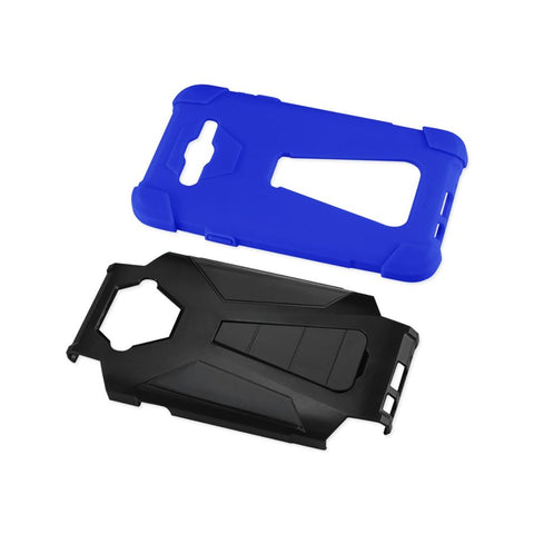 Reiko Samsung Galaxy J7 (2016) Hybrid Heavy Duty Case With Kickstand In Navy Black