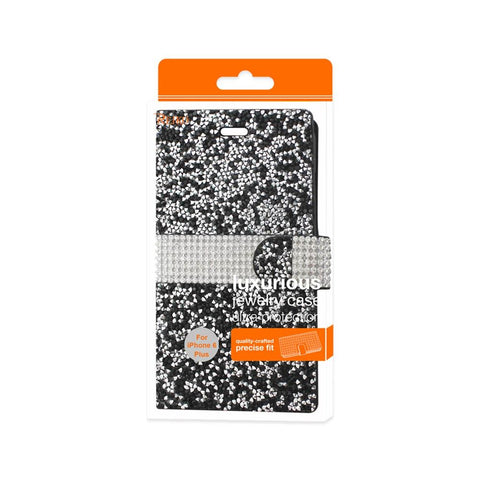 Reiko Iphone 6 Plus Diamond Rhinestone Wallet Case In Black