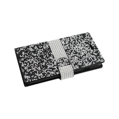 Reiko Iphone 6 Plus Diamond Rhinestone Wallet Case In Black