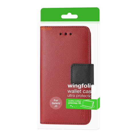 Reiko 2017 Samsung Galaxy J3 Emerge 3-in-1 Wallet Case In Red