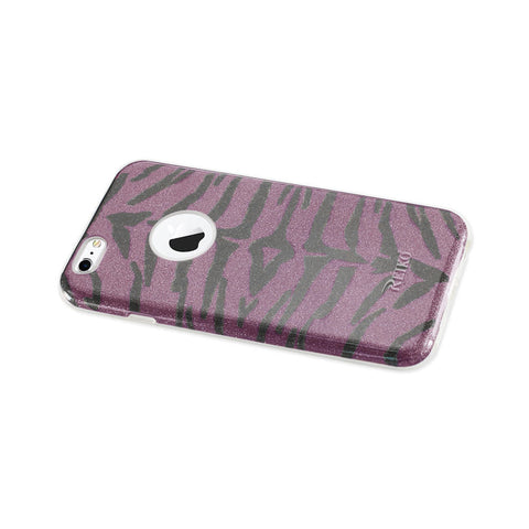 Reiko Iphone 6/ 6s Shine Glitter Shimmer Tiger Stripe Hybrid Case In Purple