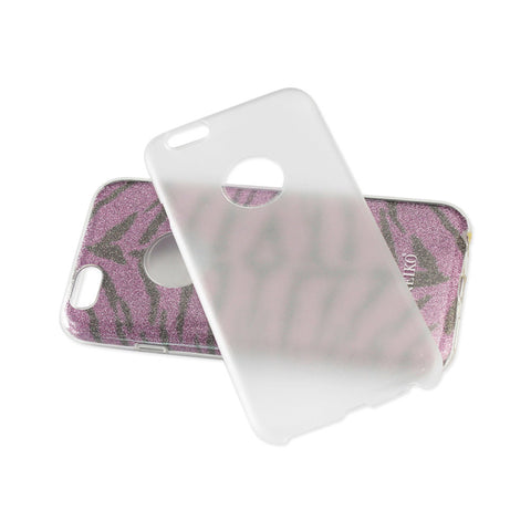 Reiko Iphone 6/ 6s Shine Glitter Shimmer Tiger Stripe Hybrid Case In Purple