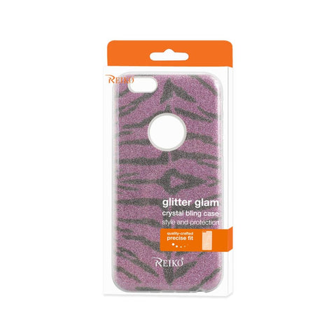 Reiko Iphone 6/ 6s Shine Glitter Shimmer Tiger Stripe Hybrid Case In Purple