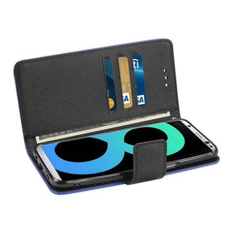 Reiko Samsung Galaxy S8 Edge/ S8 Plus 3-in-1 Wallet Case In Navy