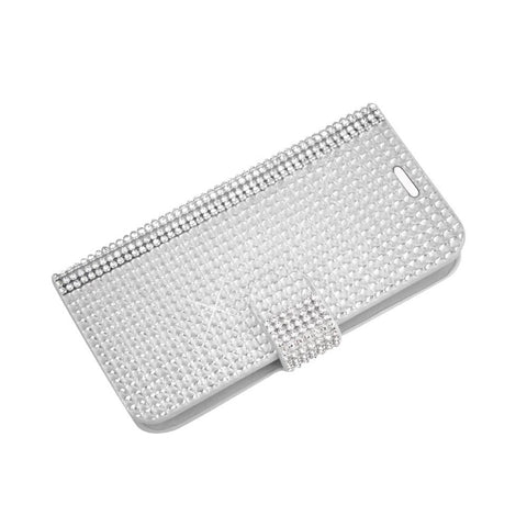 Reiko Zte Overture 2 Jewelry Diamond Rhinestone Wallet Case In Silver