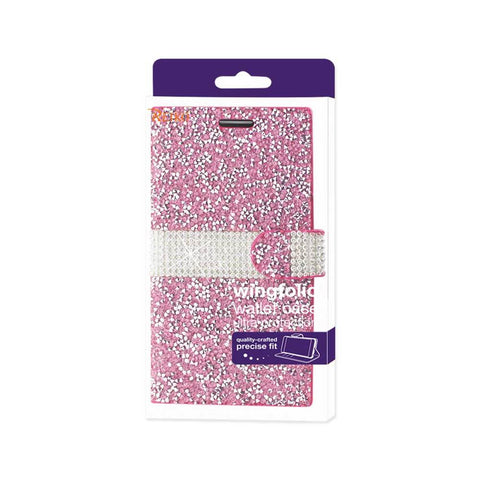 Reiko Samsung Galaxy J7 Diamond Rhinestone Wallet Case In Pink