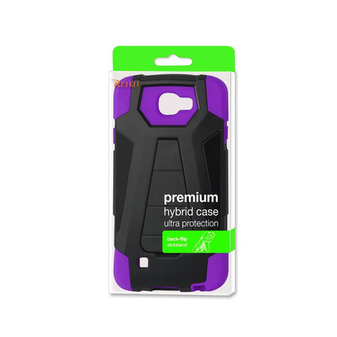 Reiko Lg Spree Hybrid Heavy Duty Case With Kickstand In Purple Black