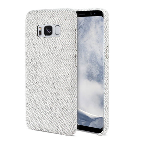 Reiko Samsung Galaxy S8 Herringbone Fabric In Light Gray