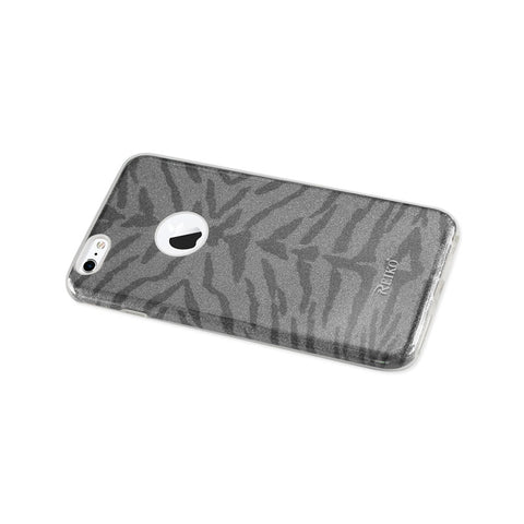 Reiko Iphone 6 Plus/ 6s Plus Shine Glitter Shimmer Tiger Stripe Hybrid Case In Gray