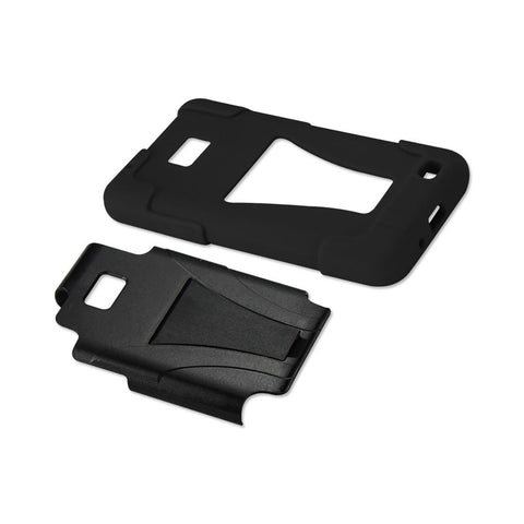 Reiko Samsung Galaxy S2 Hybrid Heavy Duty Case With Kickstand In Black