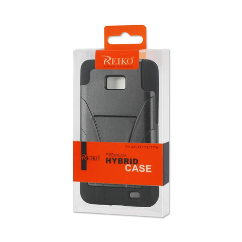 Reiko Samsung Galaxy S2 Hybrid Heavy Duty Case With Kickstand In Black