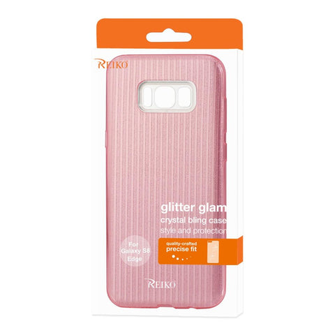 Reiko Samsung Galaxy S8 Edge/ S8 Plus Shine Glitter Shimmer Stripe Hybrid Case In Linear Pink