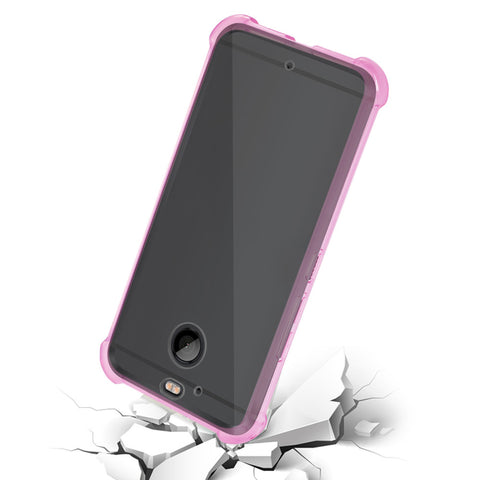 Reiko Htc Bolt Clear Bumper Case With Air Cushion Protection In Clear Hot Pink