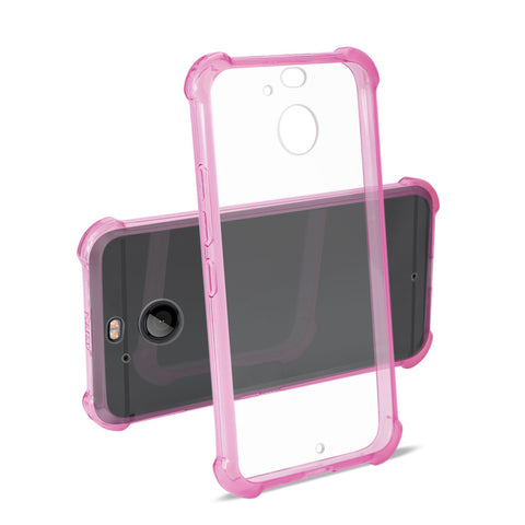 Reiko Htc Bolt Clear Bumper Case With Air Cushion Protection In Clear Hot Pink
