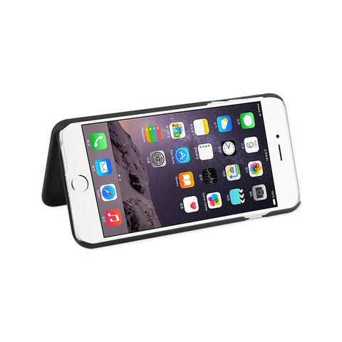 Reiko Iphone 6 Plus/ 6s Plus Hidden Mirror Wallet Case With Kickstand Function In Black