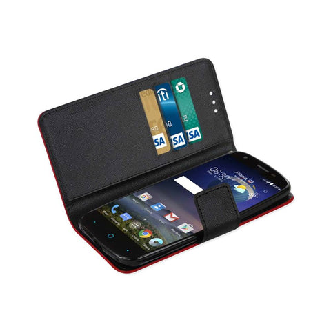 Reiko Zte Grand X3 3-in-1 Wallet Case In Red