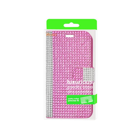 Reiko Zte Overture 2 Jewelry Diamond Rhinestone Wallet Case In Pink
