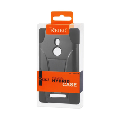 Reiko Nokia Lumia 925 Hybrid Heavy Duty Case With Kickstand In Black