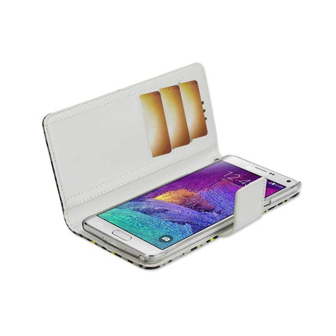 Reiko Samsung Galaxy Note 4 3-in-1 Animal Leopard Print Wallet Case In Silver