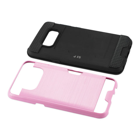 Reiko Samsung Galaxy S8 Edge/ S8 Plus Slim Armor Hybrid Case With Card Holder In Pink