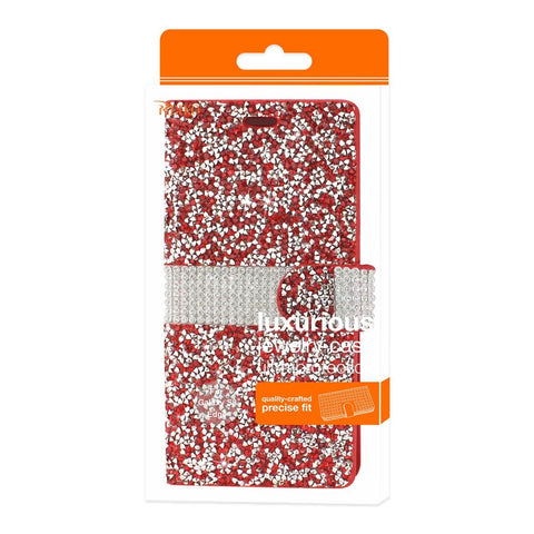 Reiko Samsung Galaxy S8 Edge Diamond Rhinestone Wallet Case In Red