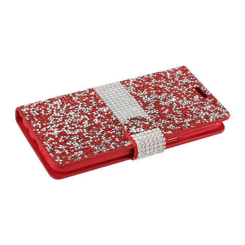 Reiko Samsung Galaxy S8 Edge Diamond Rhinestone Wallet Case In Red